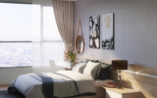 ベッドルームは風通しが良く、部屋への光源と新鮮な空気を利用している。