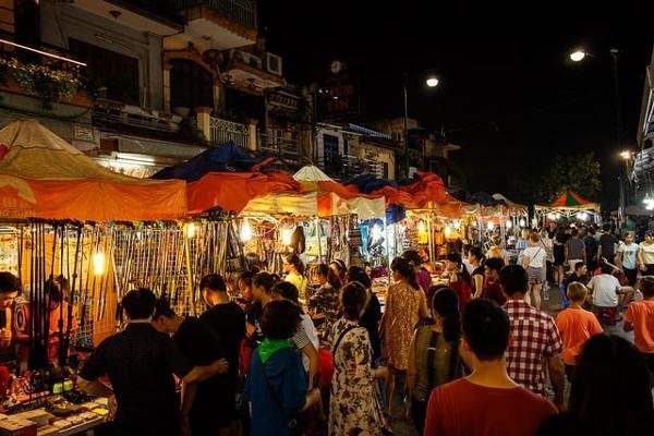 The Old Quarter Night Market is a bustling shopping destination in Hanoi on weekends